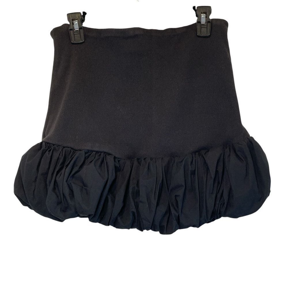 Anthropologie Drop Waist Knit Bubble Elegant Black Skirt size M - Picture 2 of 3